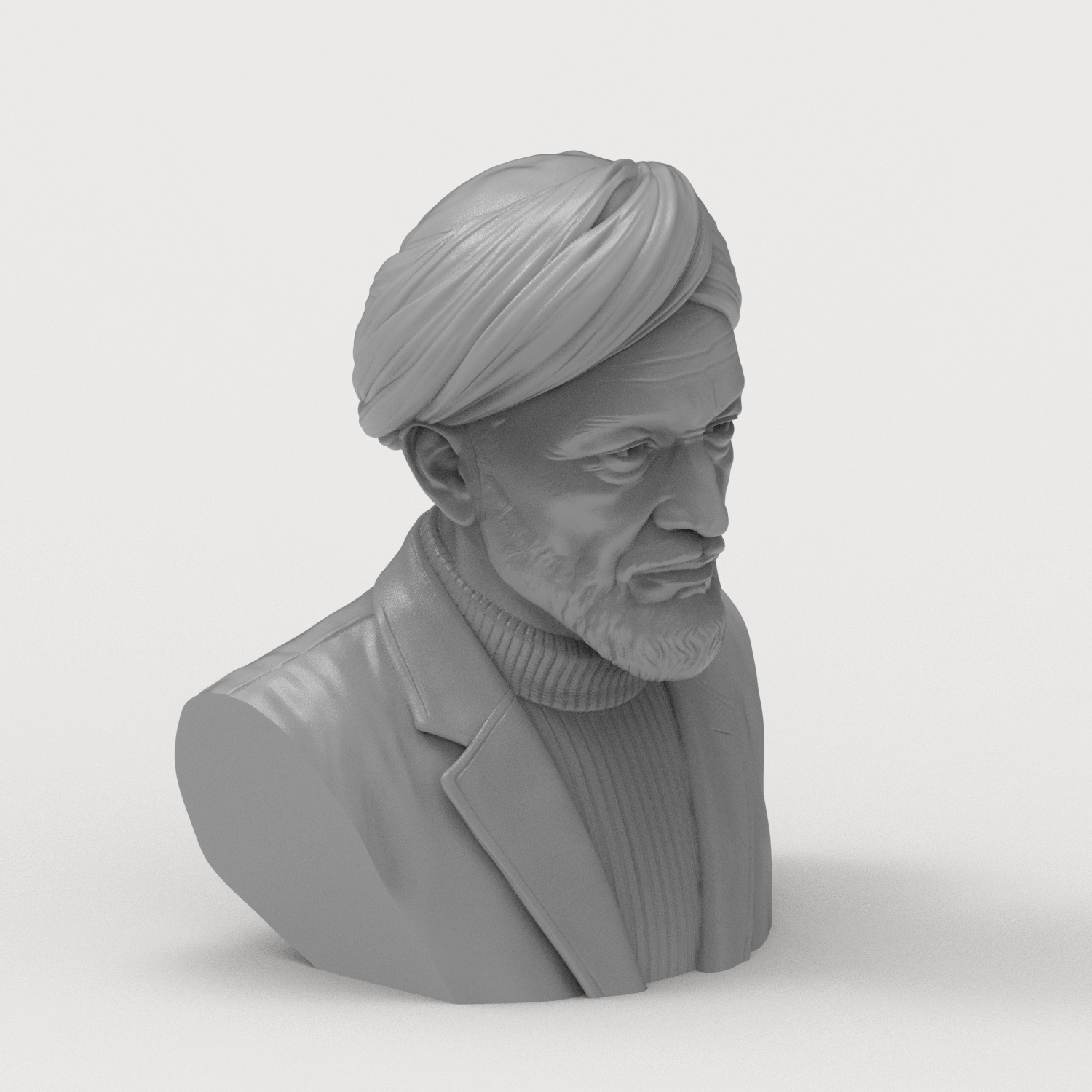 Al-Farabi Islamic 3D Printable Bust 3D Model