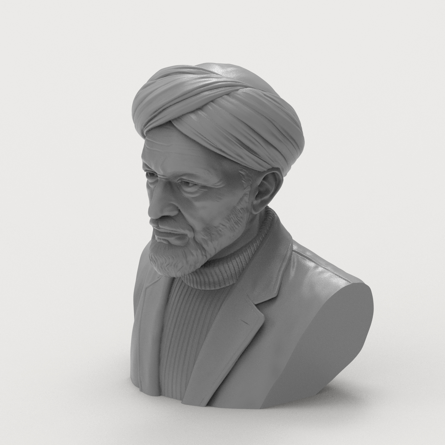 Al-Farabi Islamic 3D Printable Bust 3D Model