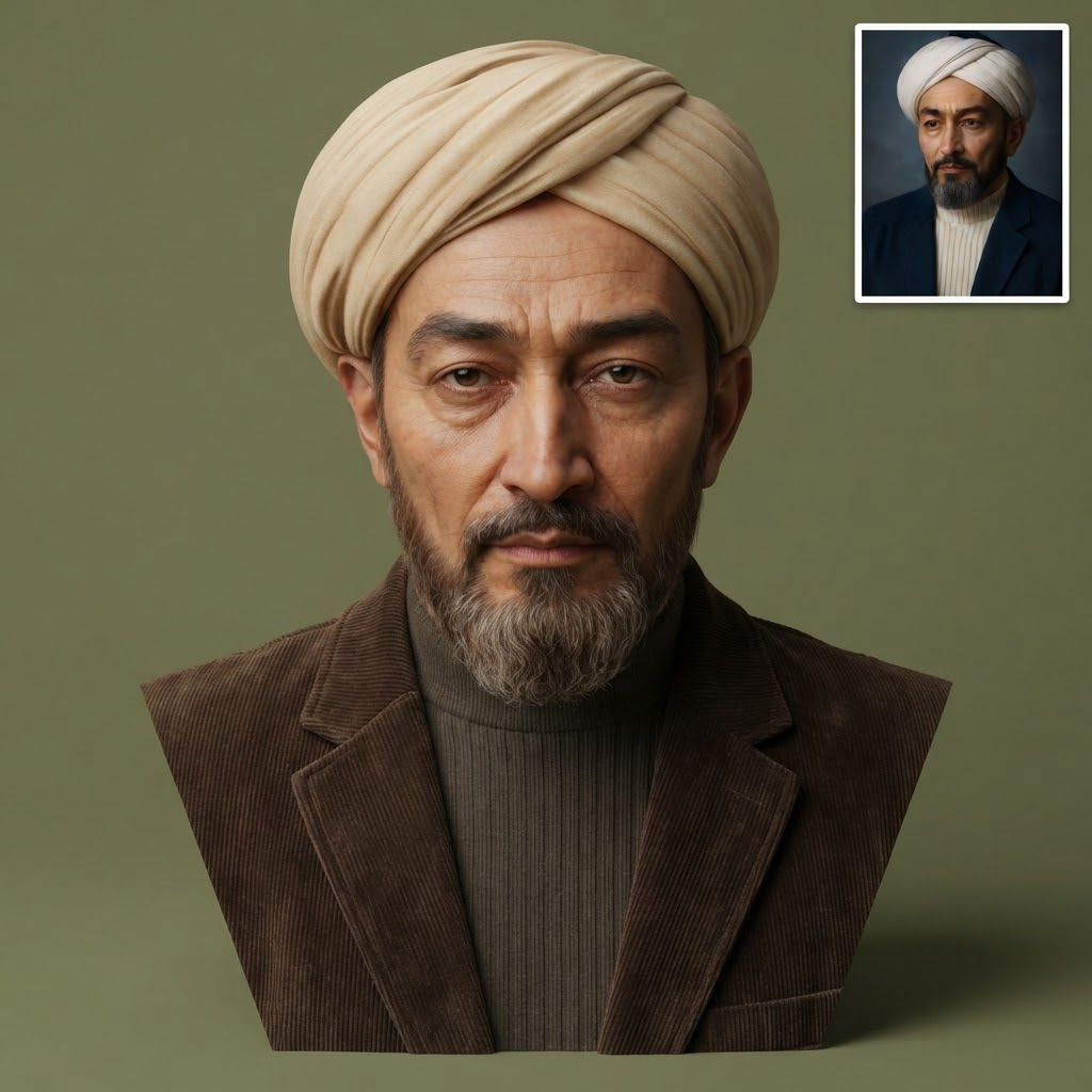 Al-Farabi Islamic 3D Printable Bust 3D Model