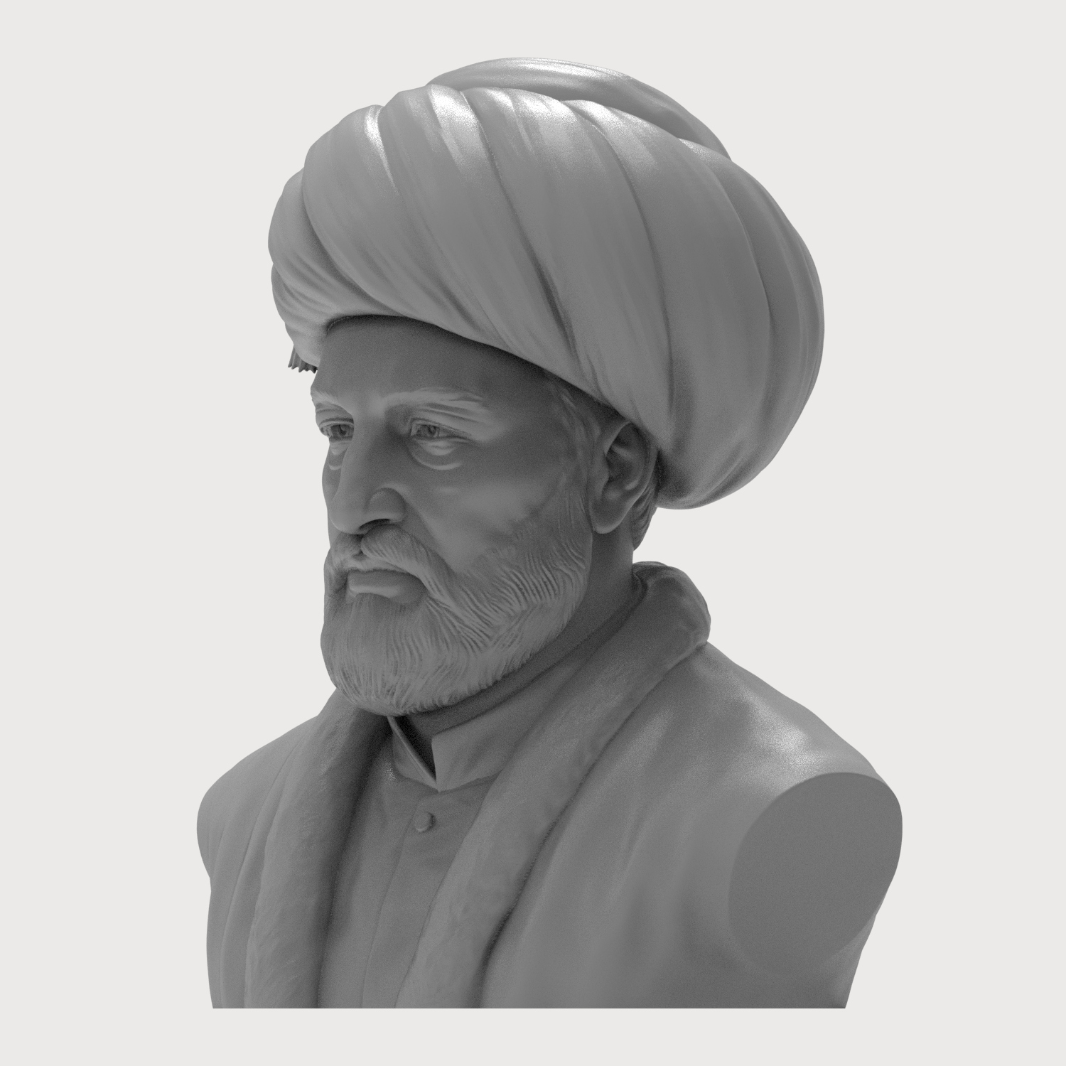 Al-Ghazali Islamic Scholar 3D Printable Bust 3D Model