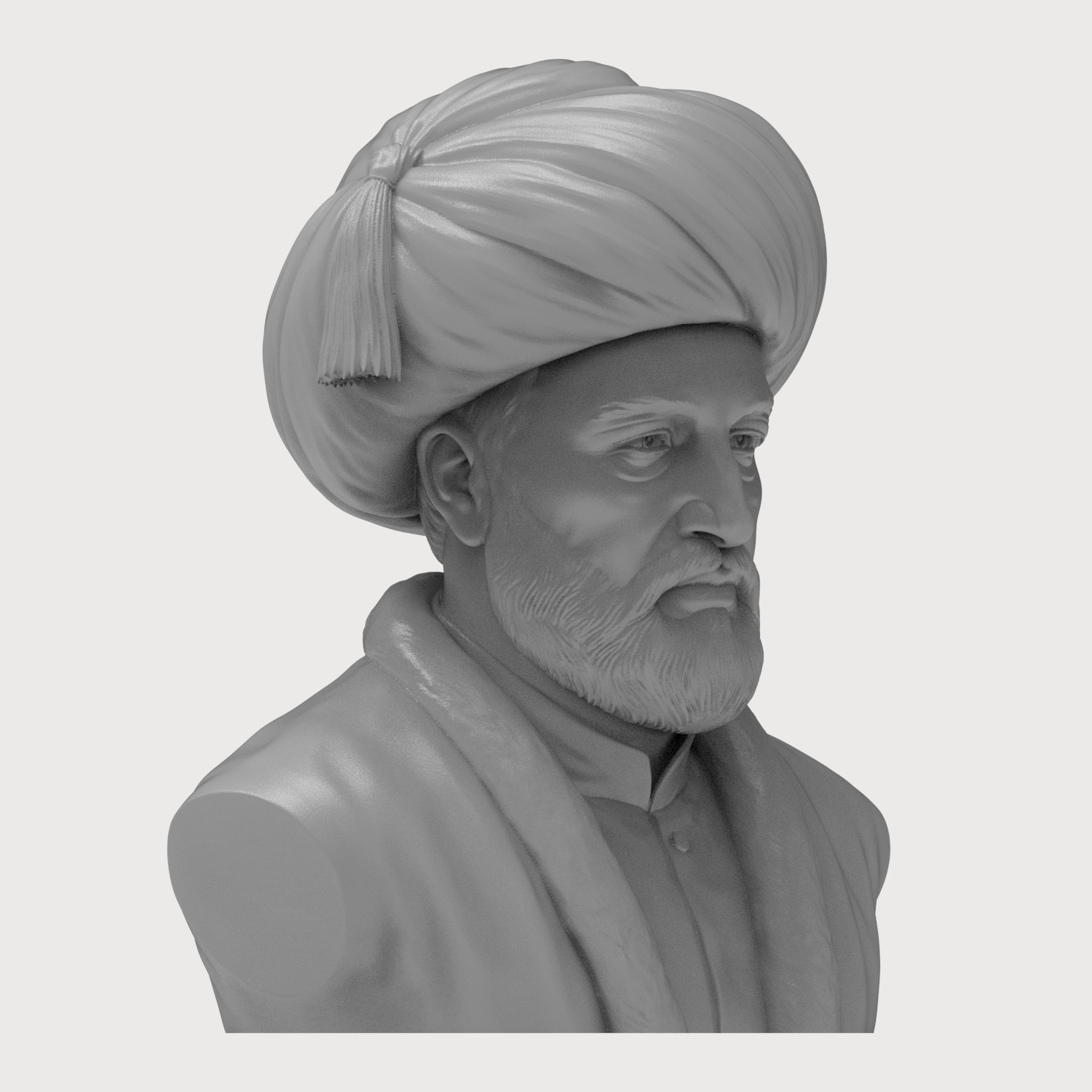 Al-Ghazali Islamic Scholar 3D Printable Bust 3D Model