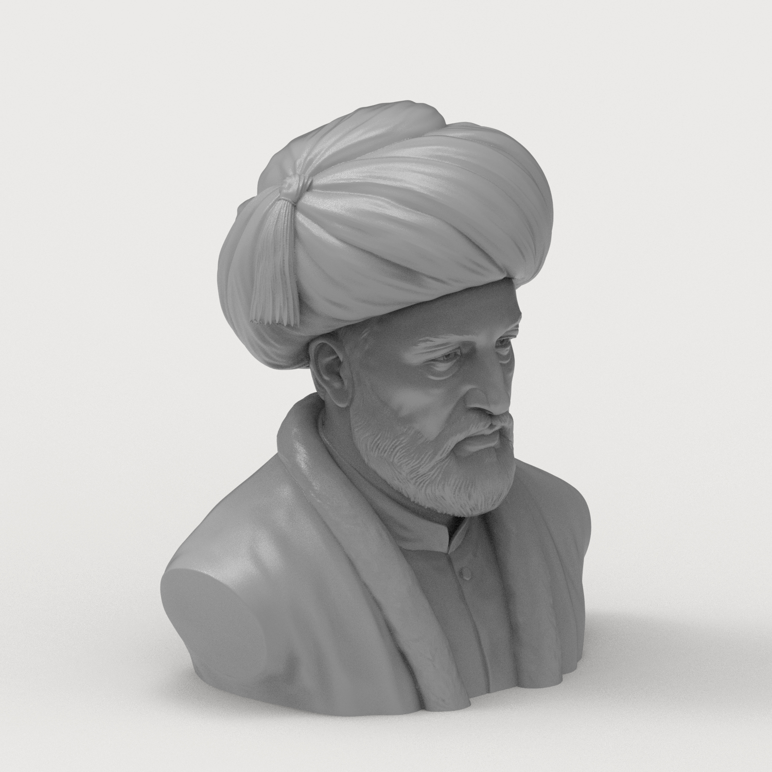 Al-Ghazali Islamic Scholar 3D Printable Bust 3D Model