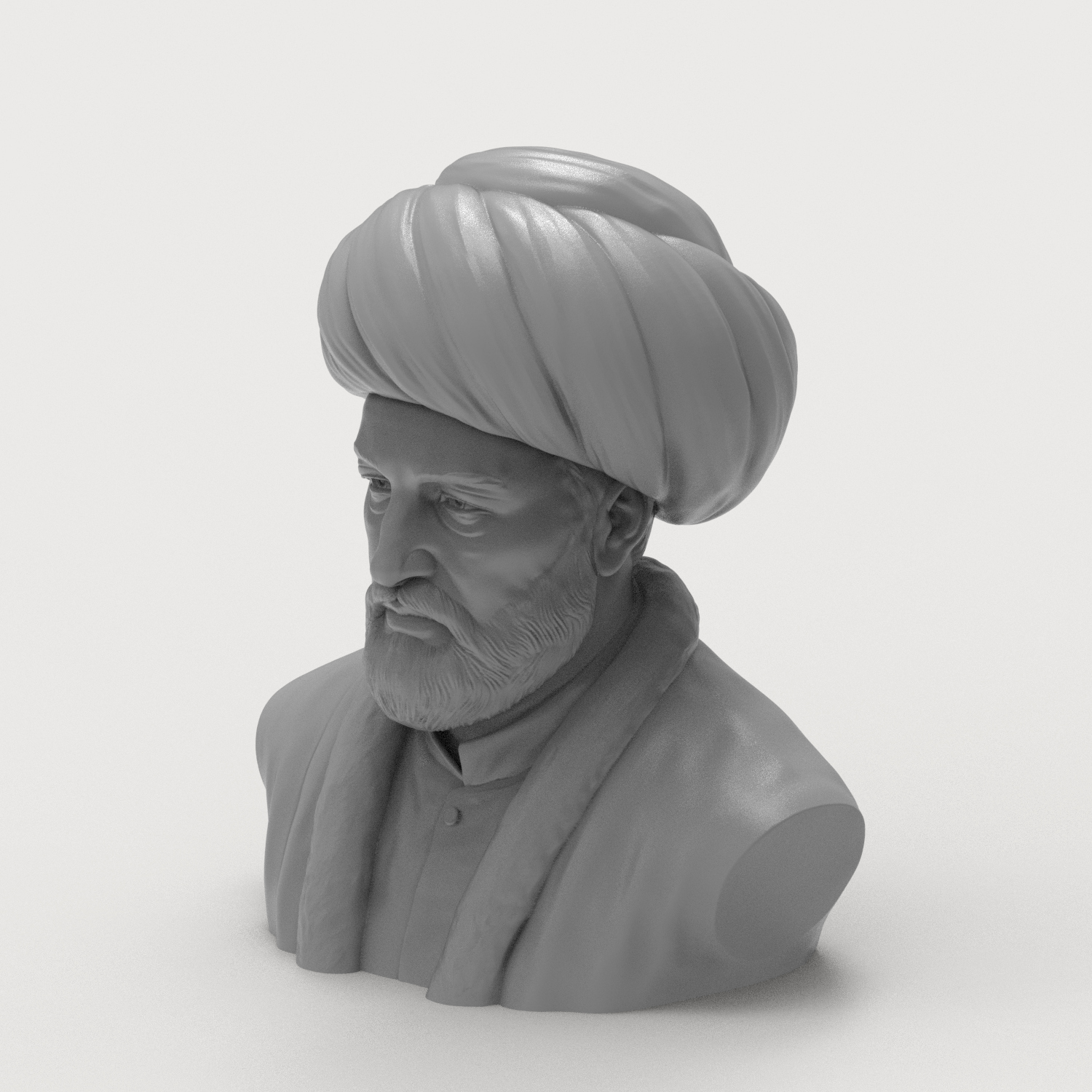Al-Ghazali Islamic Scholar 3D Printable Bust 3D Model