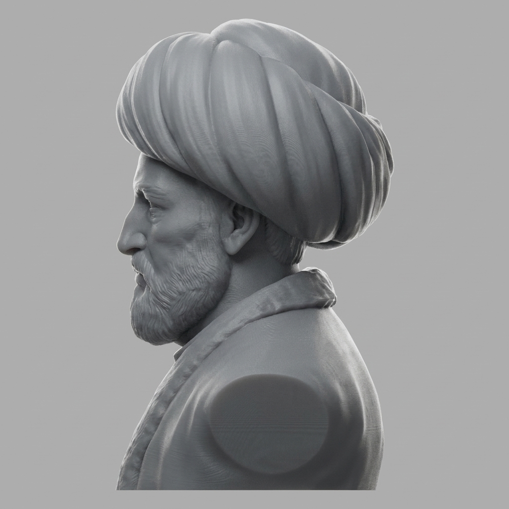 Al-Ghazali Islamic Scholar 3D Printable Bust 3D Model