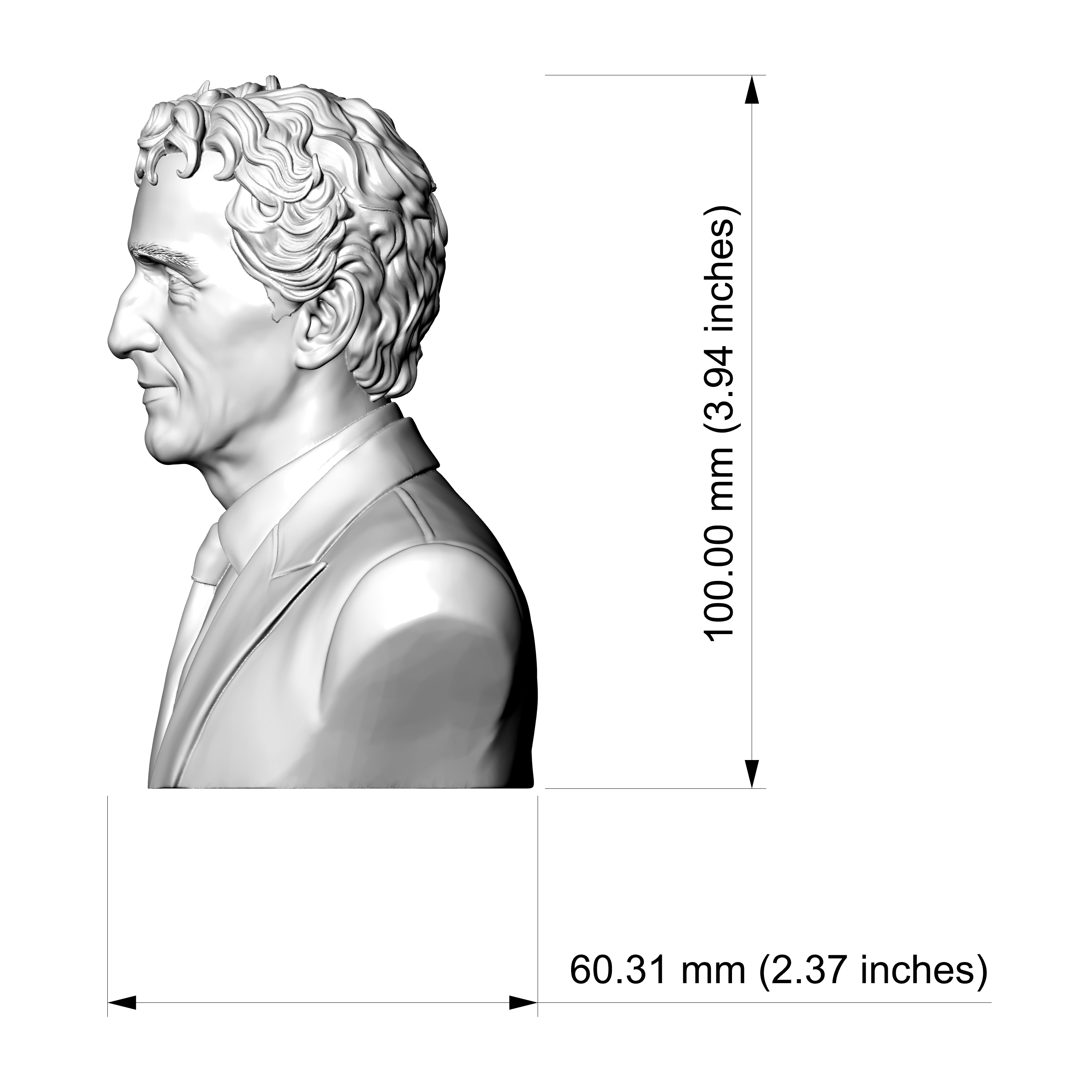 Alain Prost 3D Printable Bust 3D Model