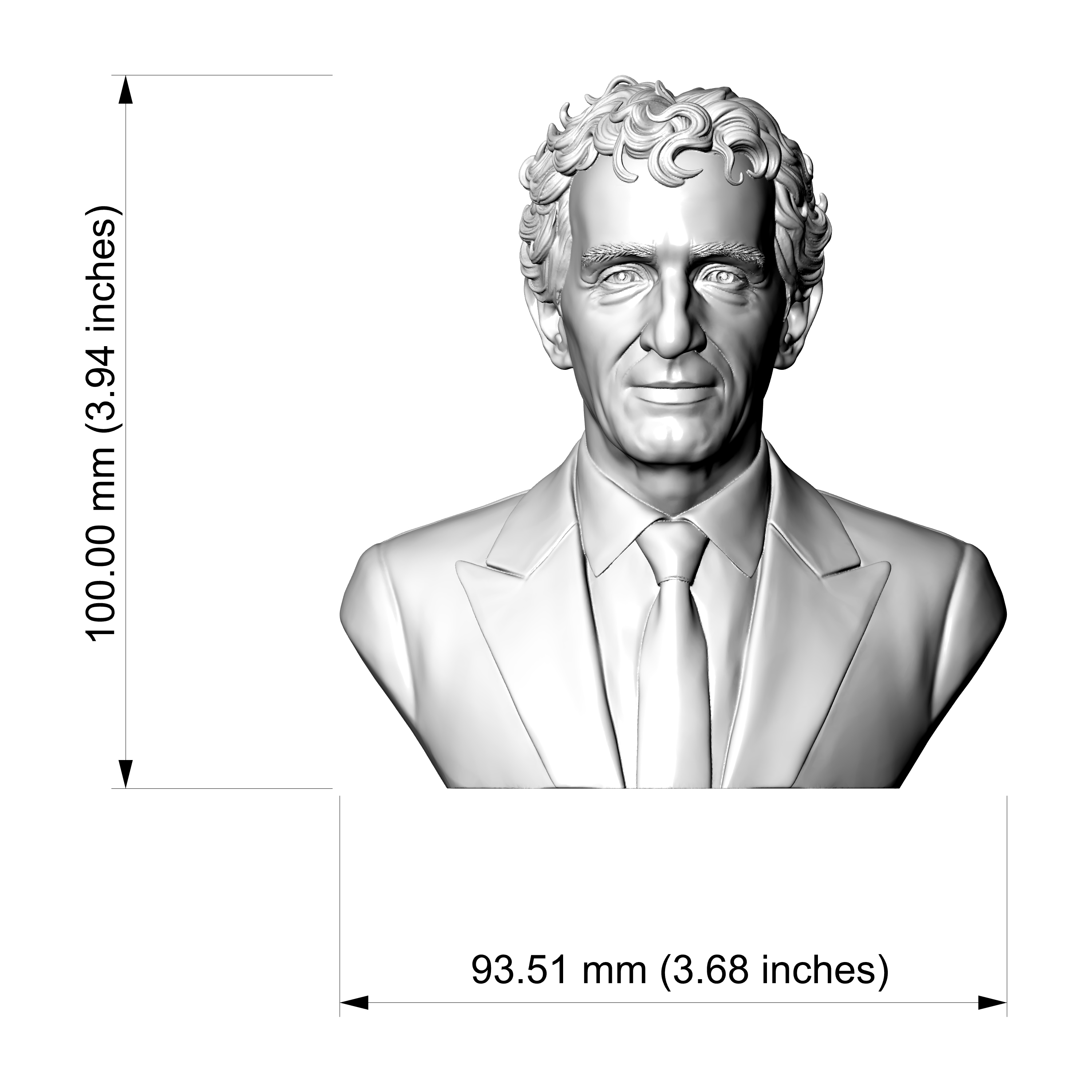 Alain Prost 3D Printable Bust 3D Model