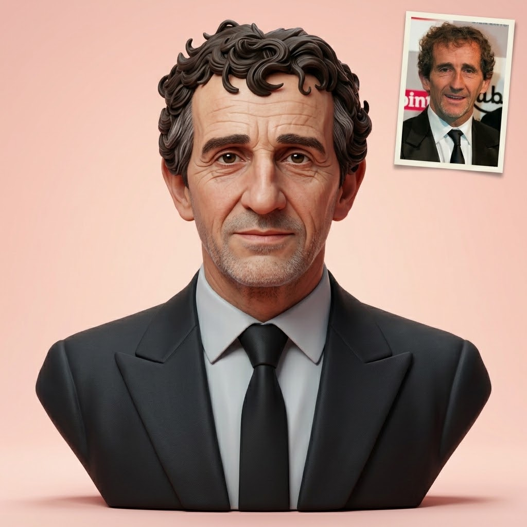 Alain Prost 3D Printable Bust 3D Model