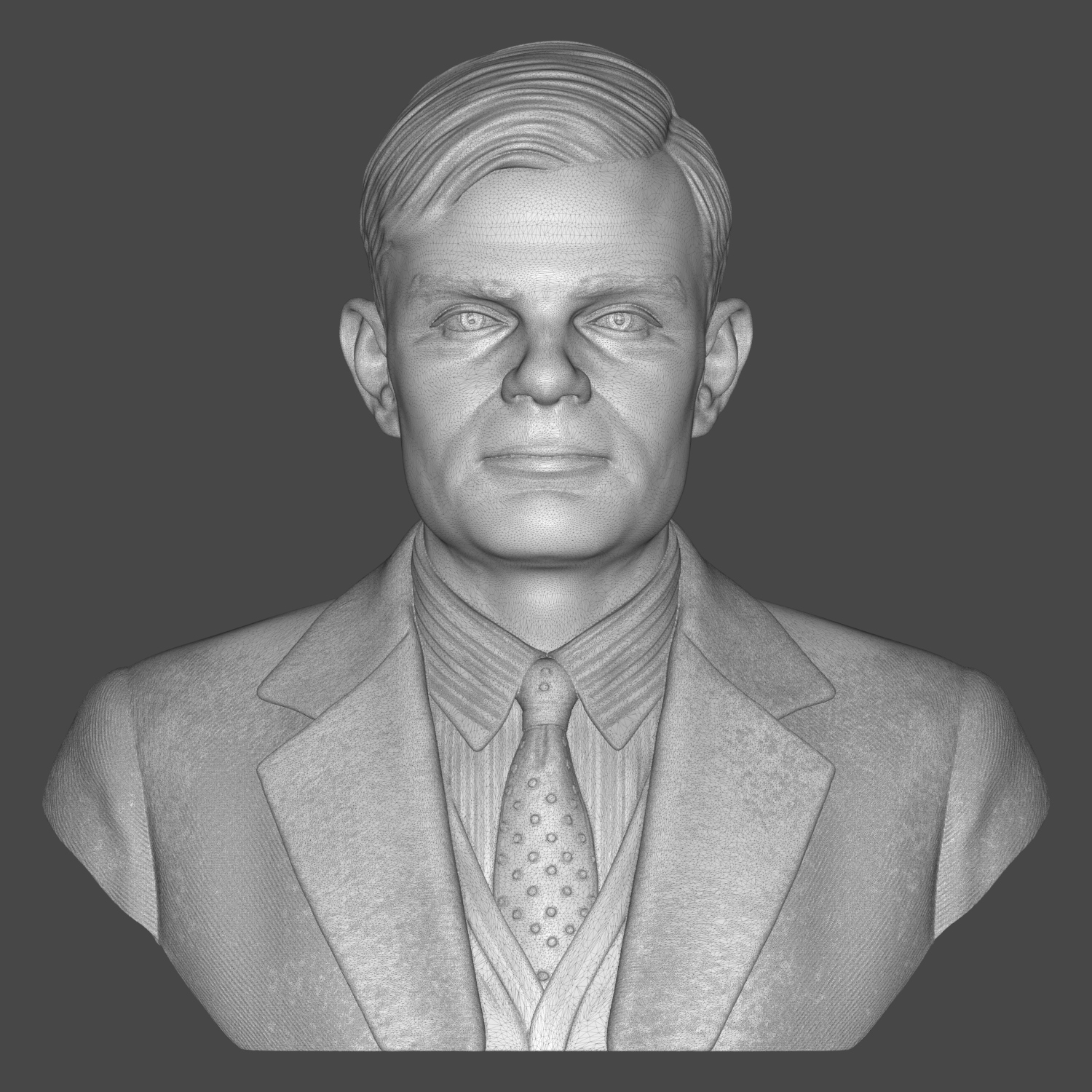 Alan Turing 3D Printable Bust 3D Model