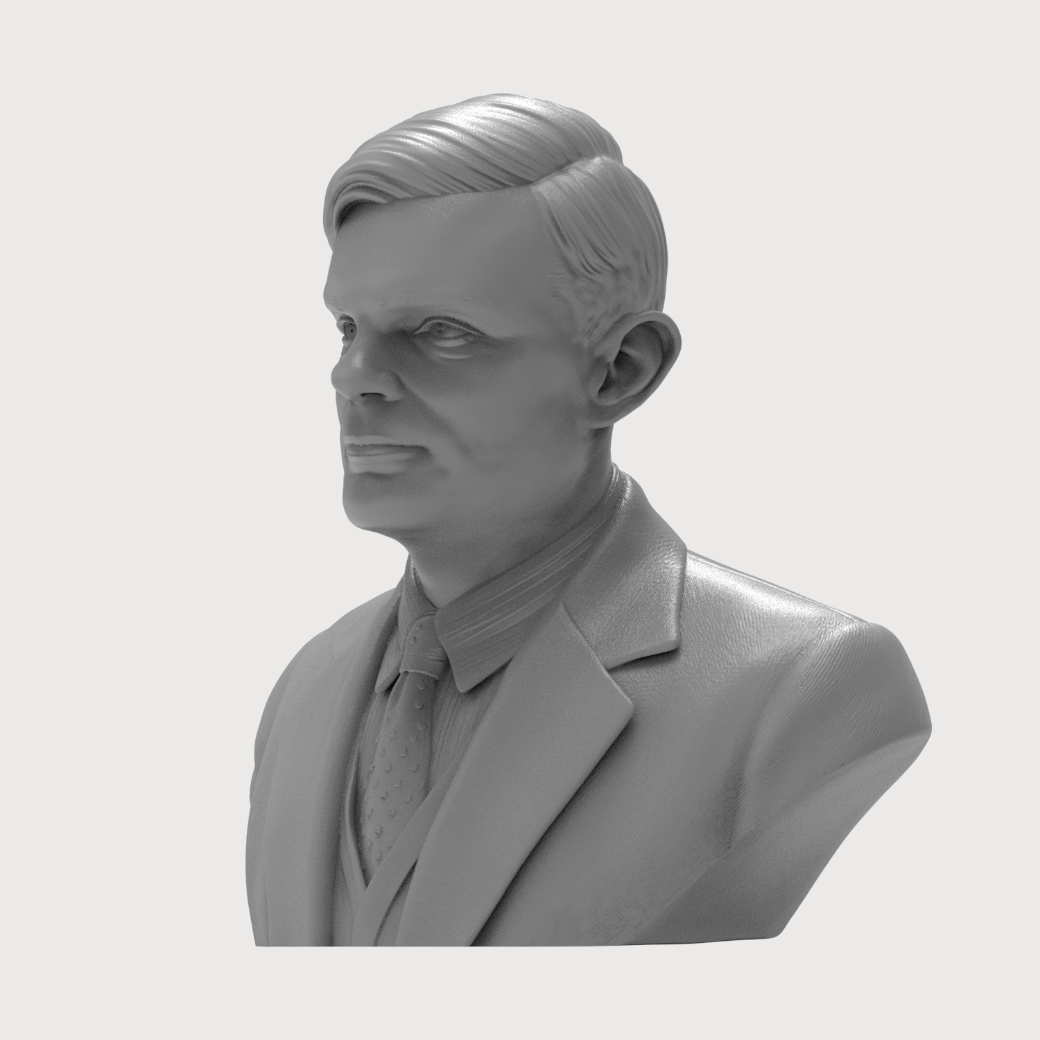 Alan Turing 3D Printable Bust 3D Model