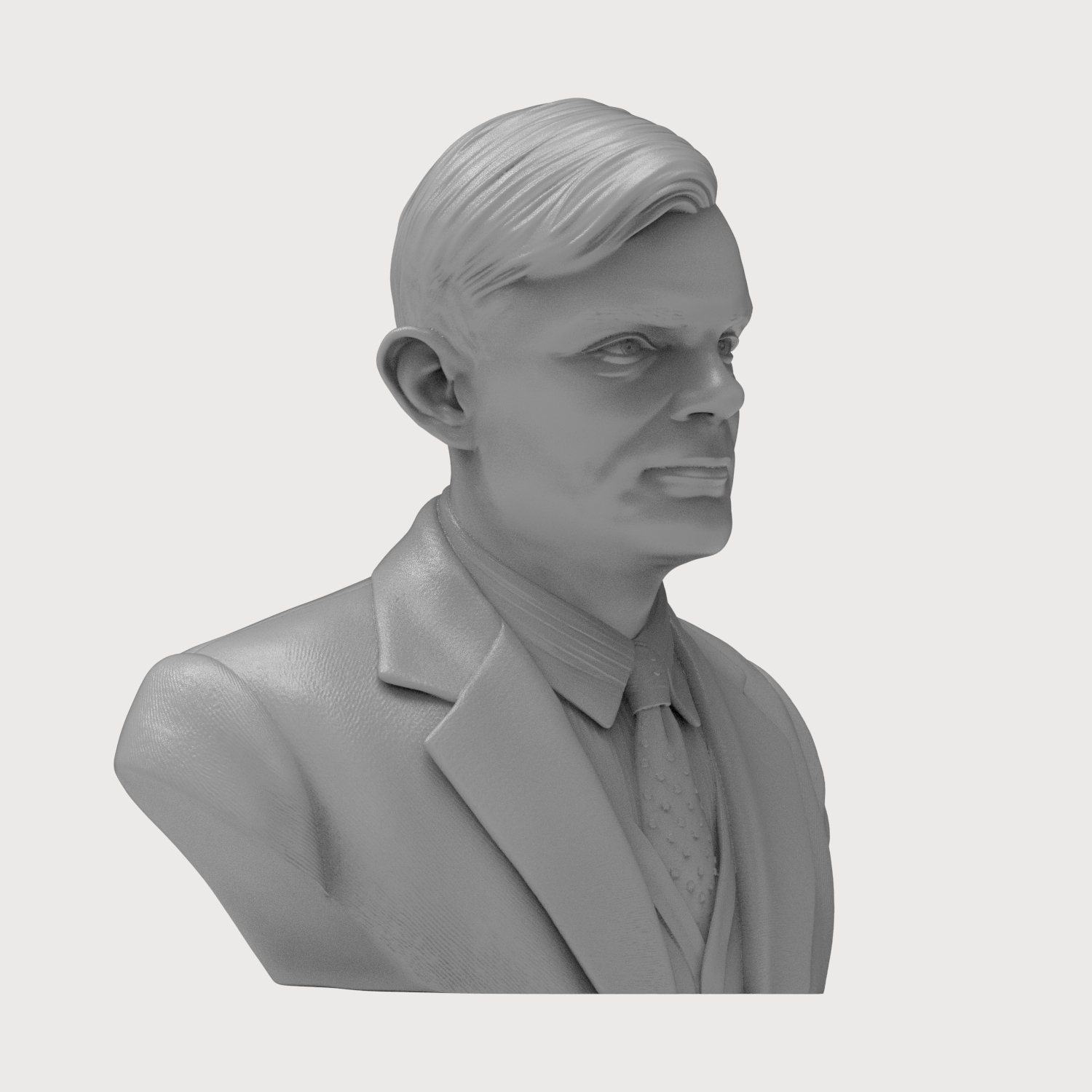 Alan Turing 3D Printable Bust 3D Model