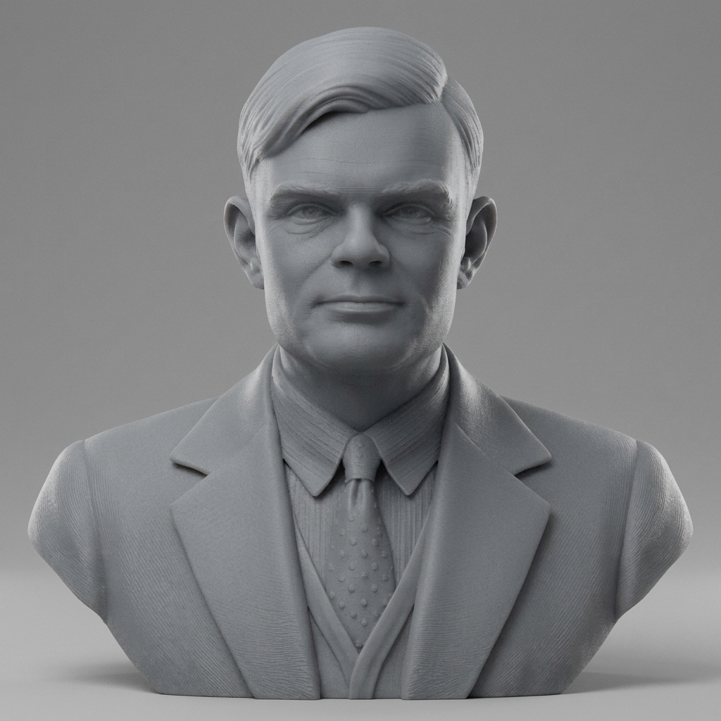 Alan Turing 3D Printable Bust 3D Model