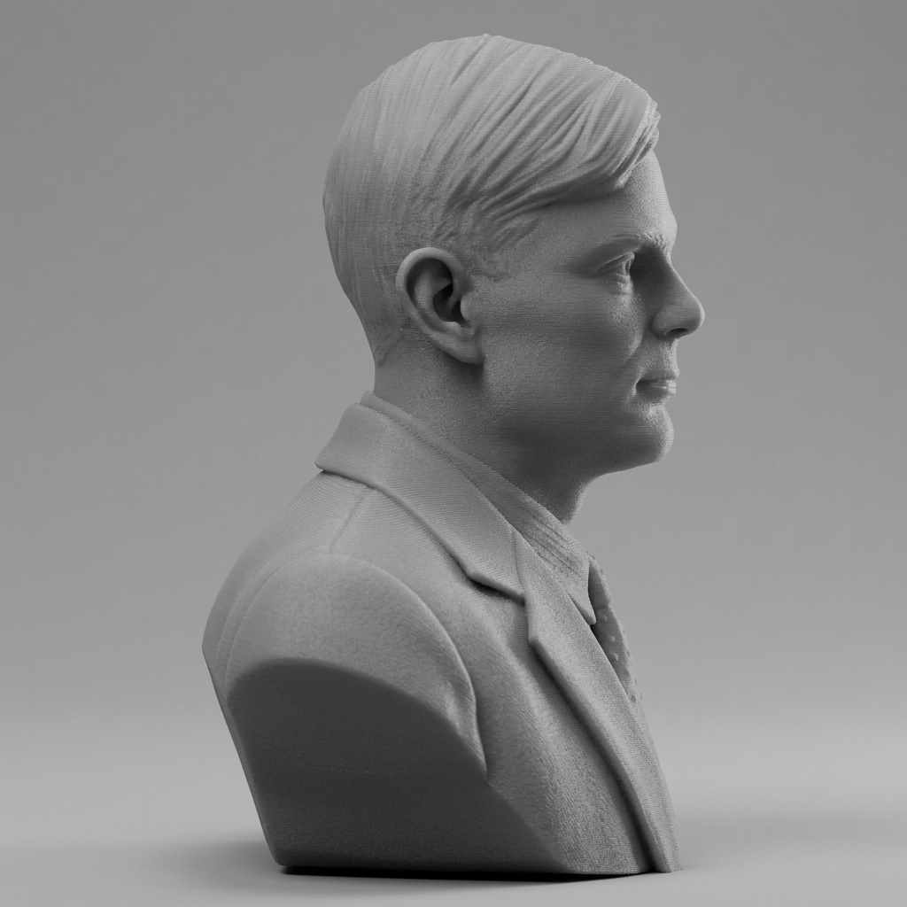Alan Turing 3D Printable Bust 3D Model