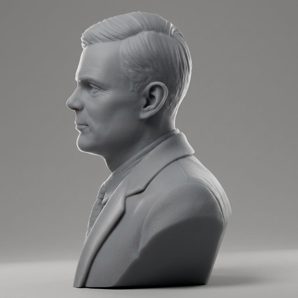 Alan Turing 3D Printable Bust 3D Model