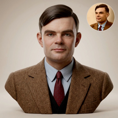 Alan Turing 3D Printable Bust