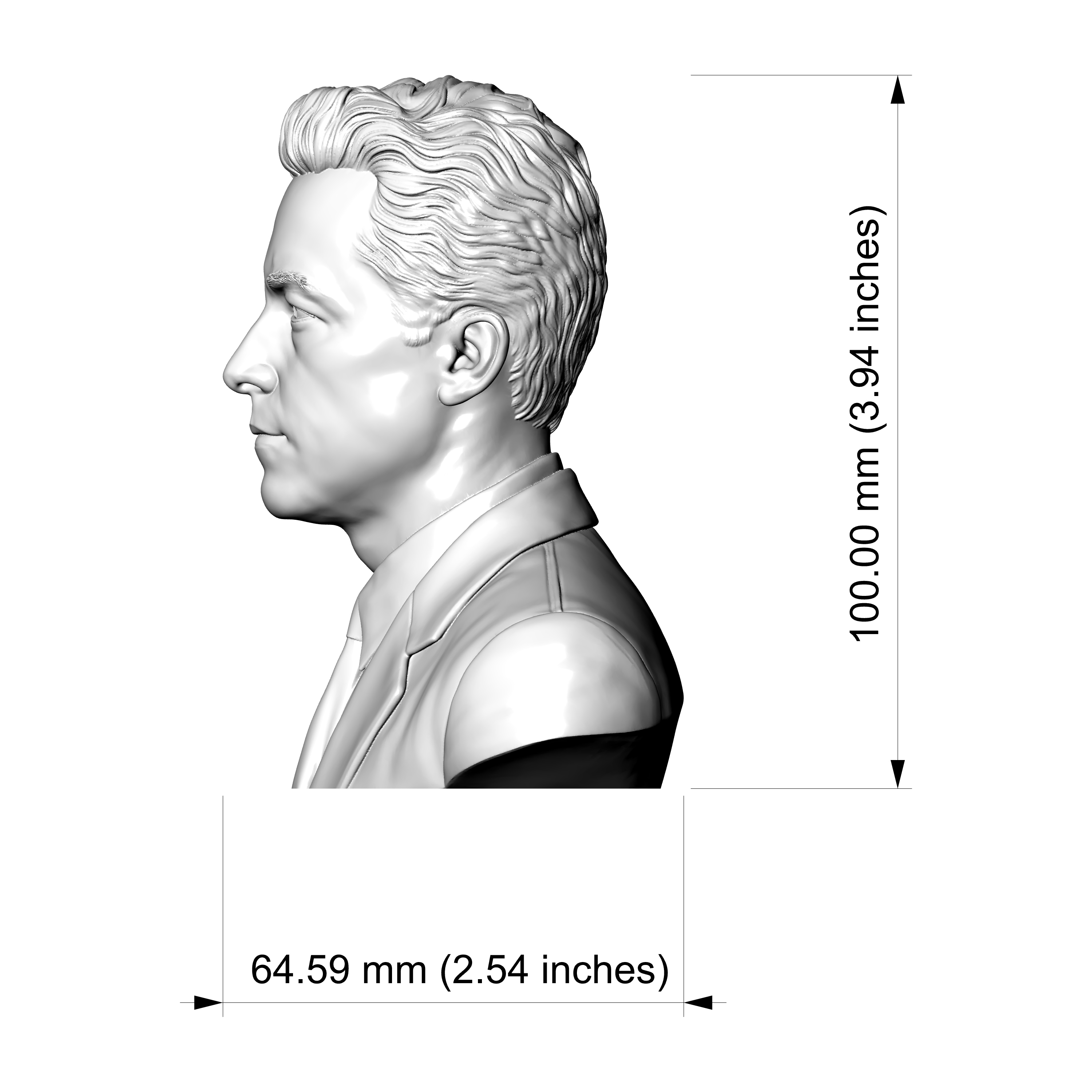 Albert Camus 3D Printable Bust 3D Model