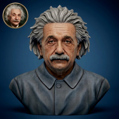Albert Einstein 3D Printable Bust