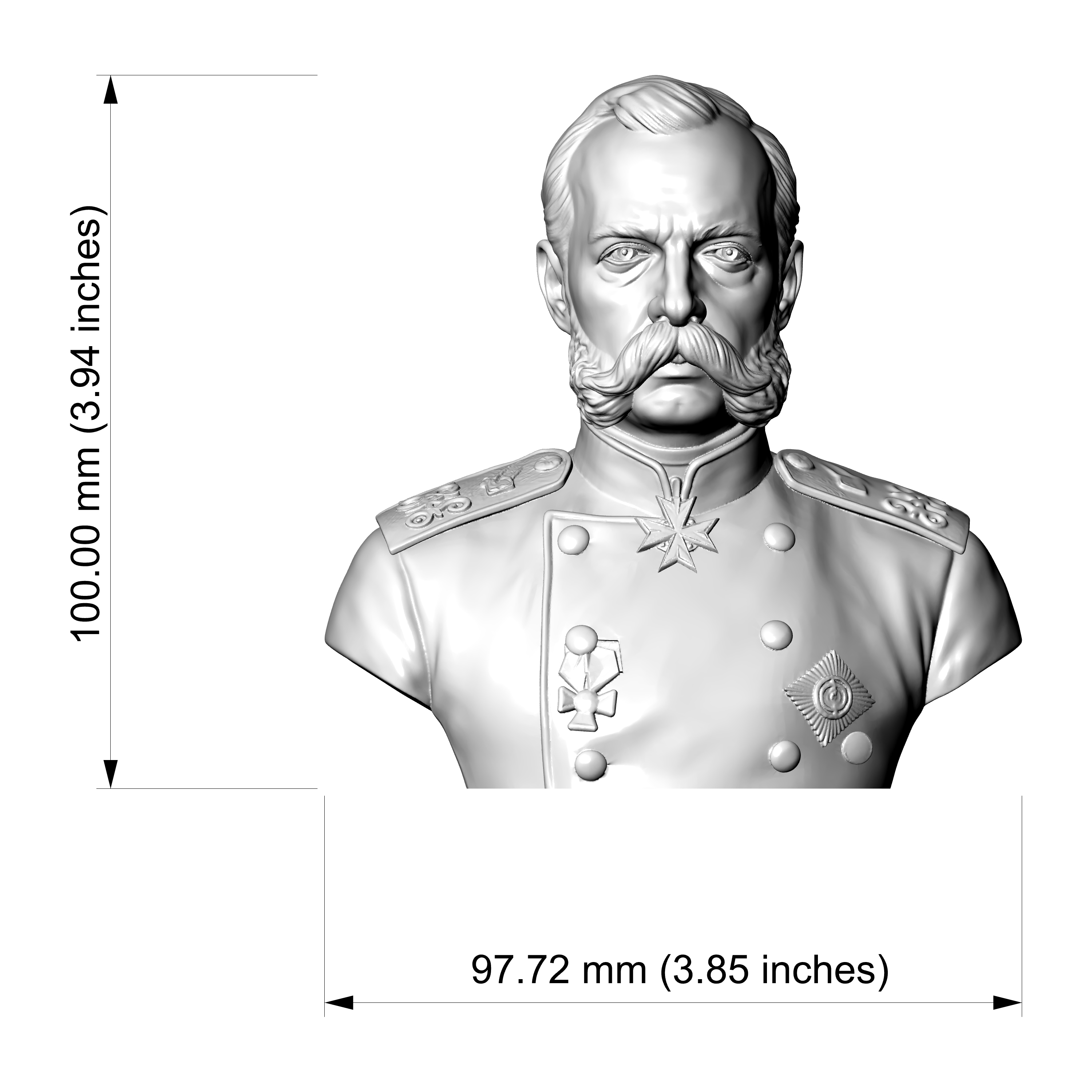 Alexander II Russian Emperor 3d Printable Bust 3D Model