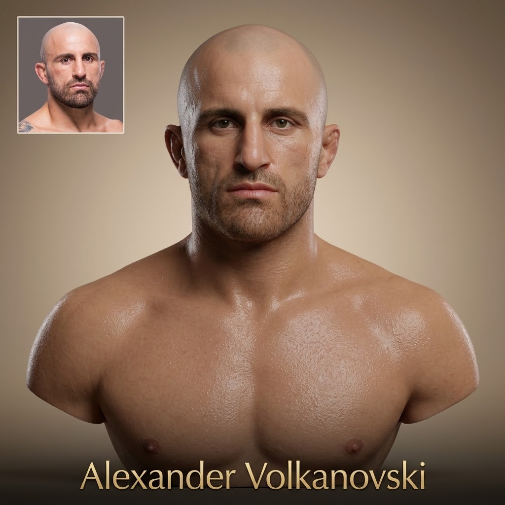 Alexander Volkanovski MMA Fighter 3D Printable Bust 3D Model