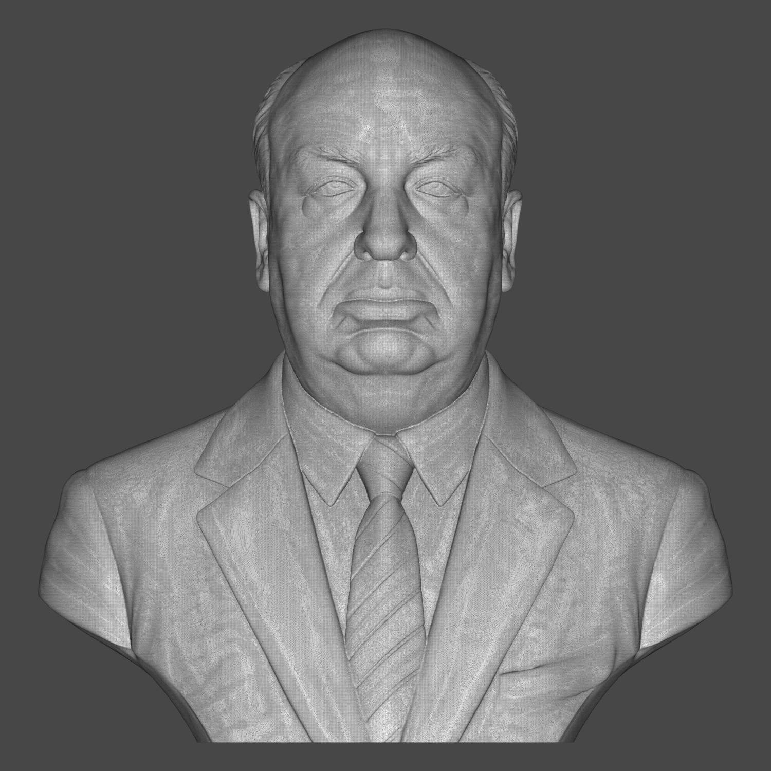 Alfred Hitchcock 3D Printable Bust 3D Model