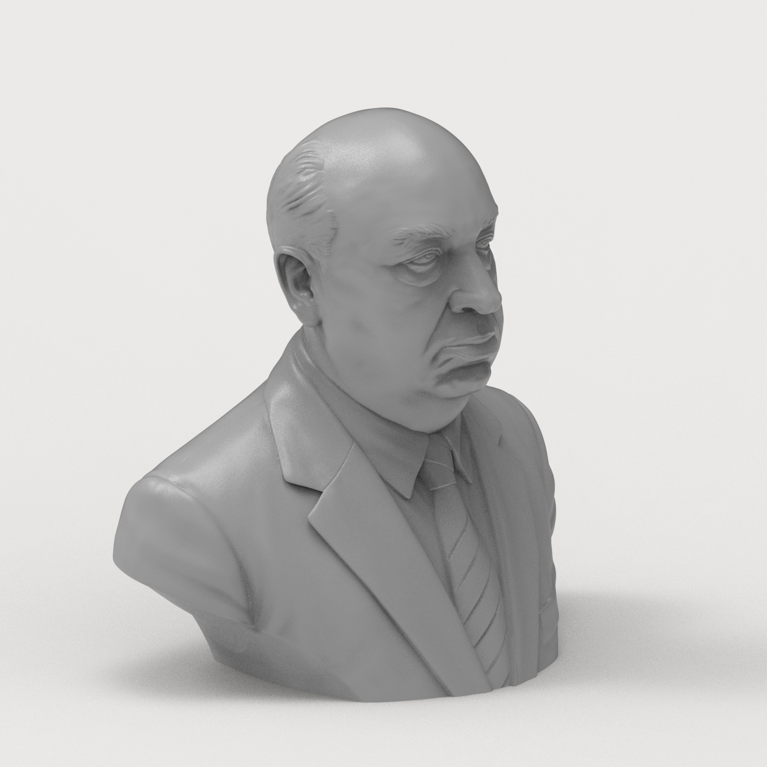 Alfred Hitchcock 3D Printable Bust 3D Model