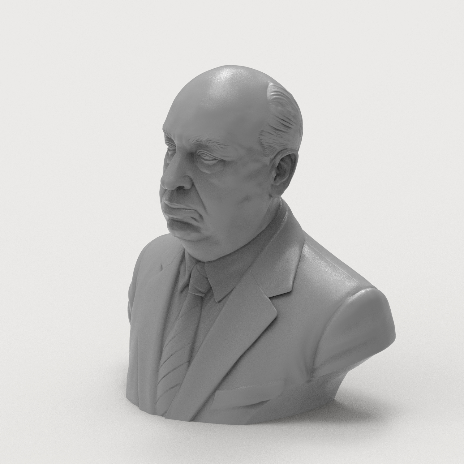 Alfred Hitchcock 3D Printable Bust 3D Model