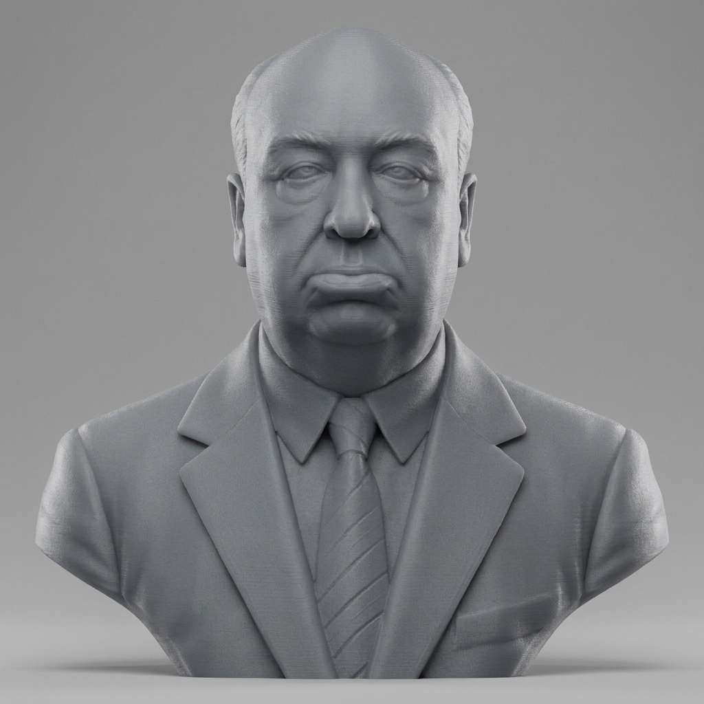 Alfred Hitchcock 3D Printable Bust 3D Model