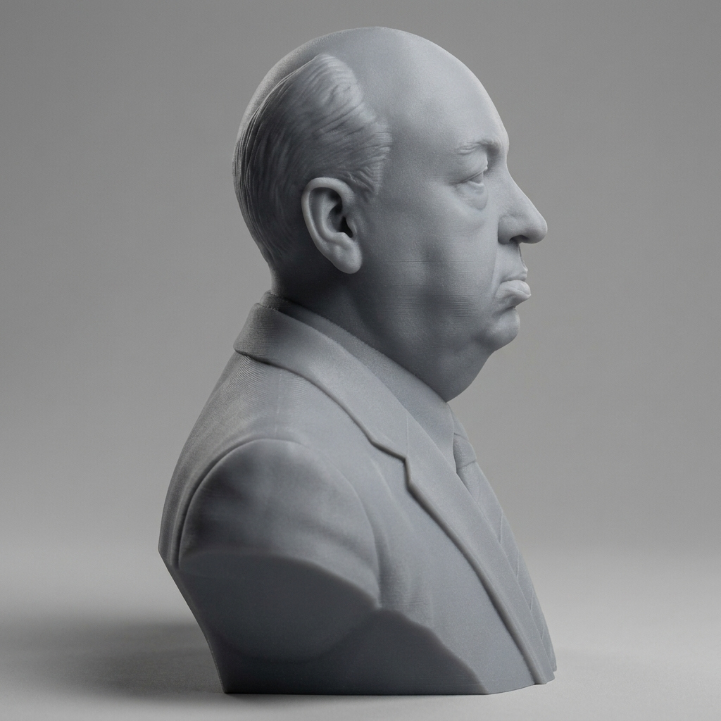 Alfred Hitchcock 3D Printable Bust 3D Model