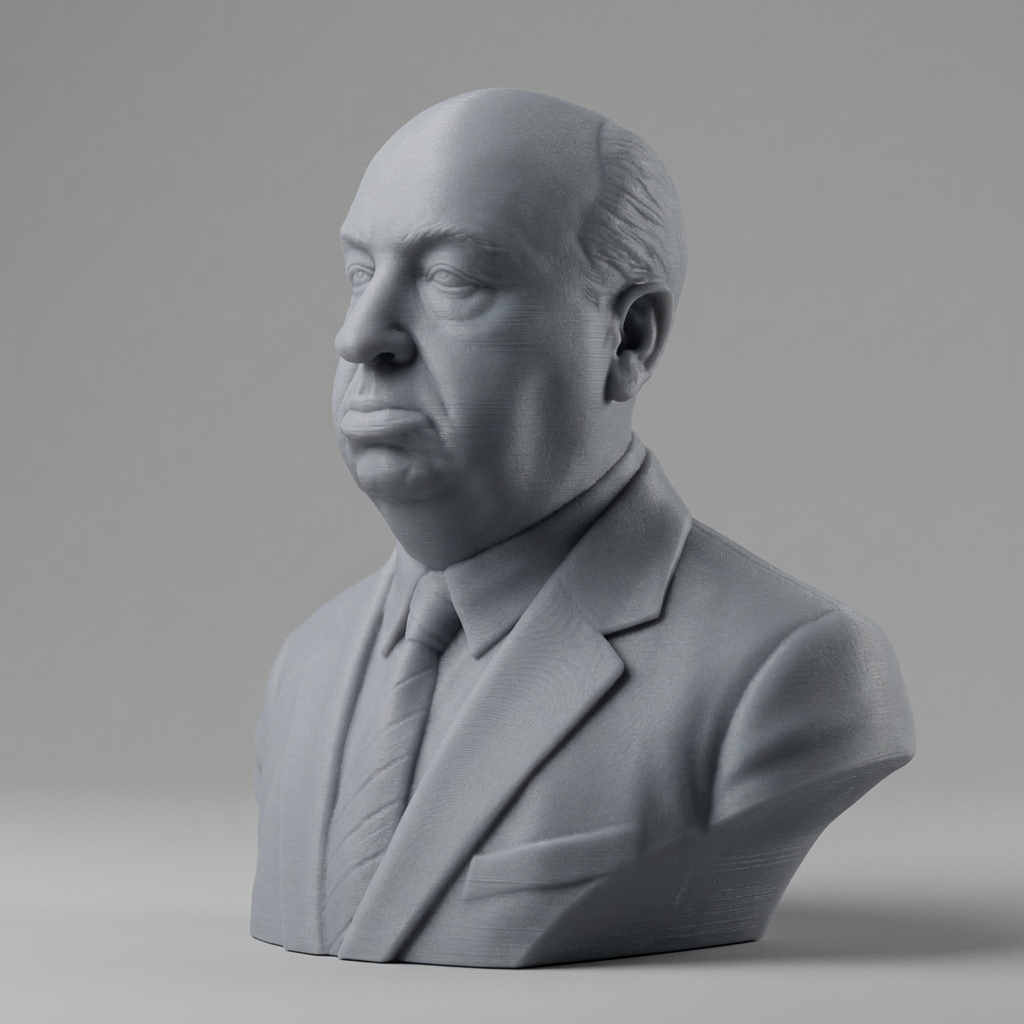 Alfred Hitchcock 3D Printable Bust 3D Model