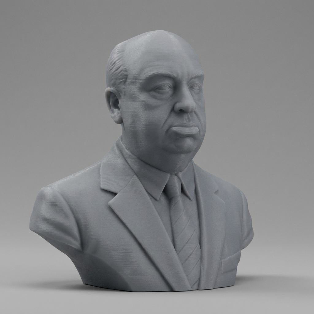 Alfred Hitchcock 3D Printable Bust 3D Model