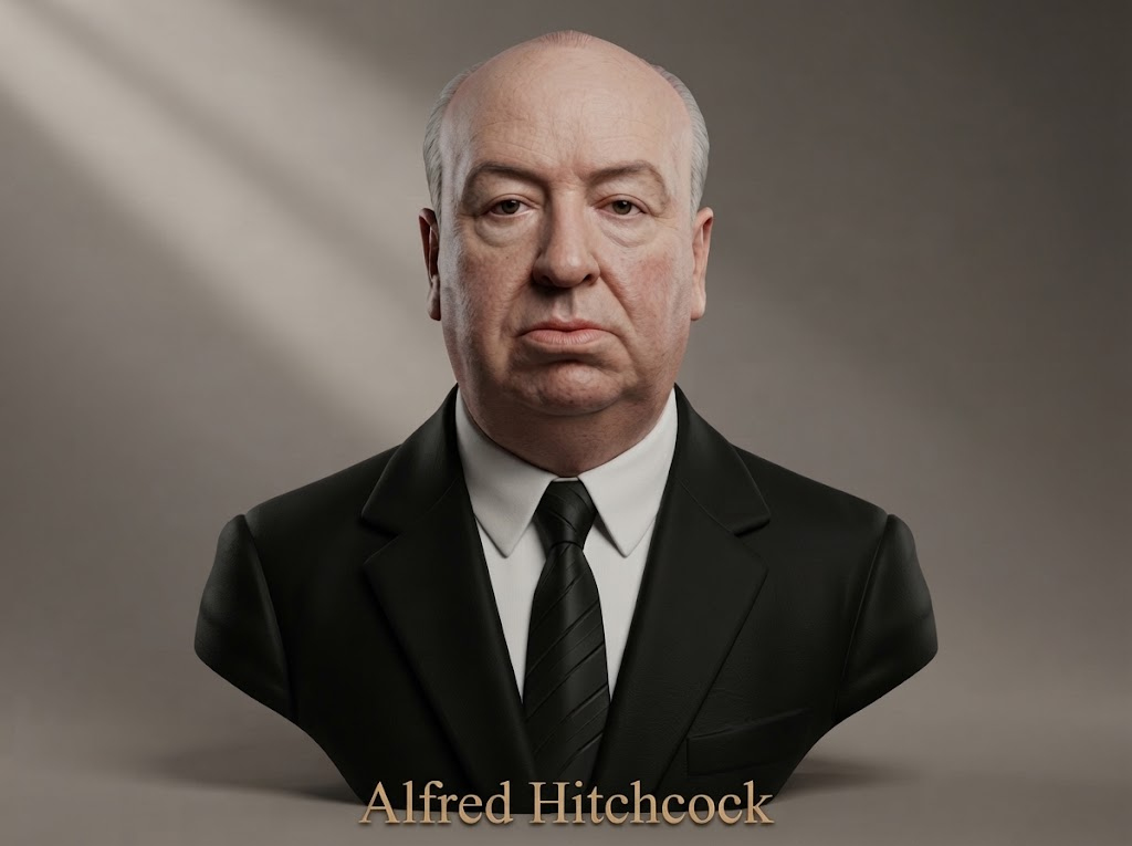 Alfred Hitchcock 3D Printable Bust 3D Model