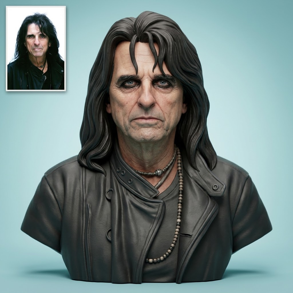Alice Cooper 3D Printable Bust 3D Model