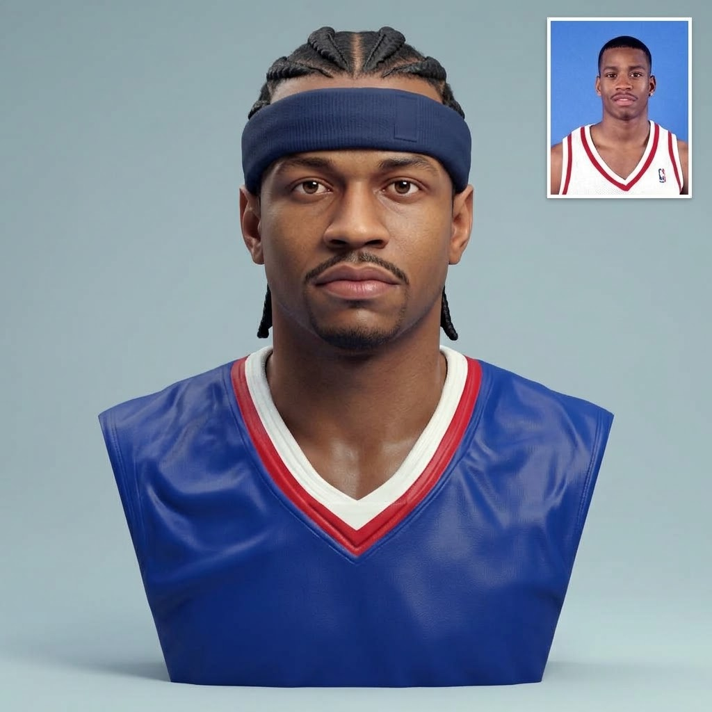 Allen Iverson 3D Printable Bust 3D Model