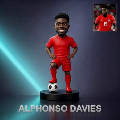 Alphonso Davies Football Player Figurine 3D Print Model