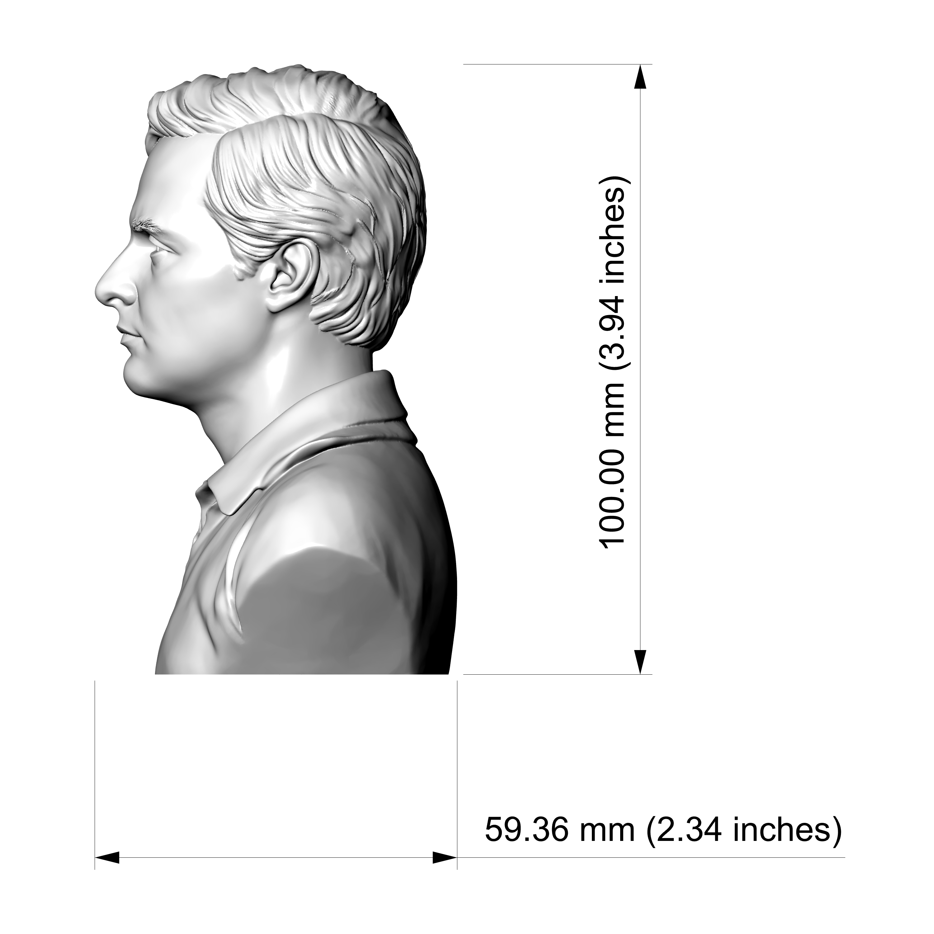 Amedeo Modigliani 3D Printable Bust 3D Model