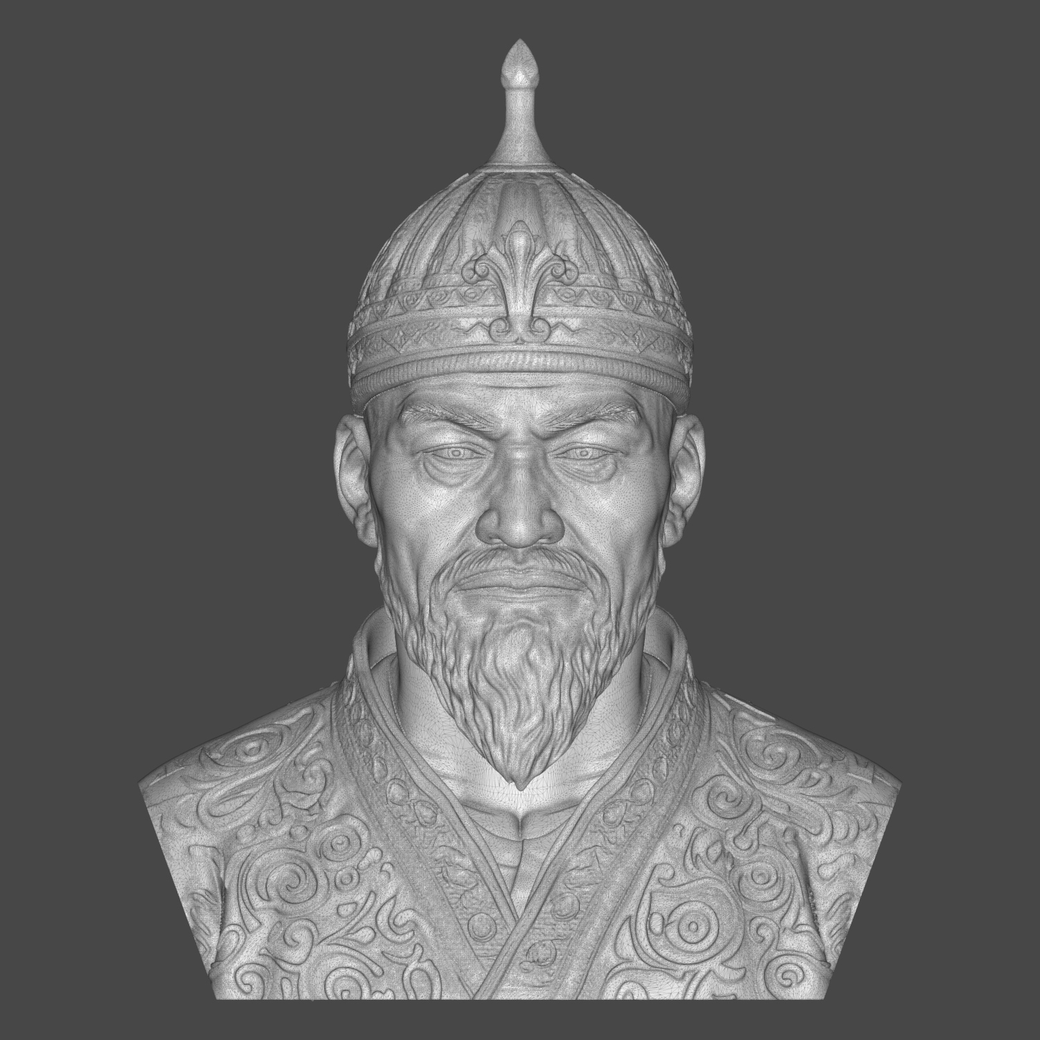 Amir Timur Tamerlane 3D Printable Bust 3D Model