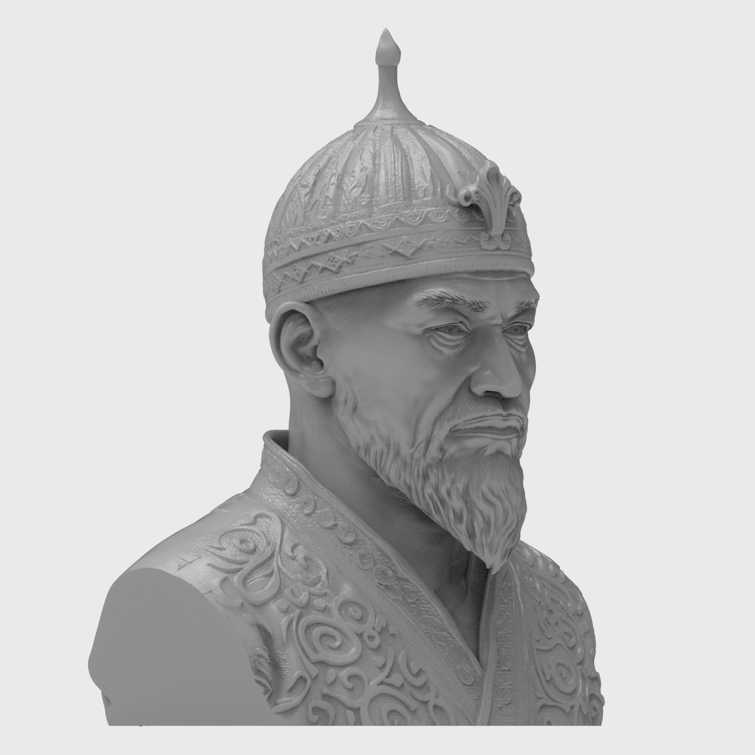 Amir Timur Tamerlane 3D Printable Bust 3D Model