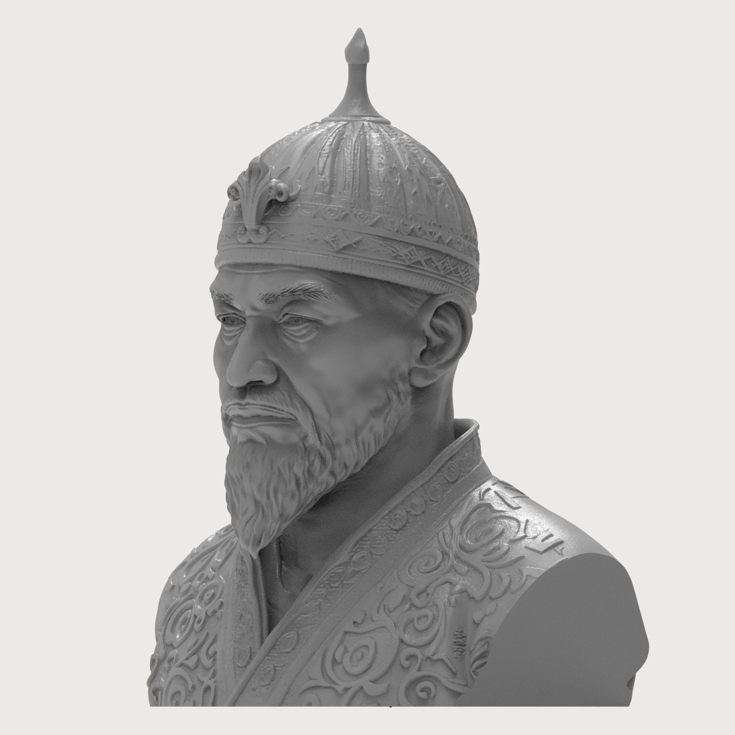 Amir Timur Tamerlane 3D Printable Bust 3D Model