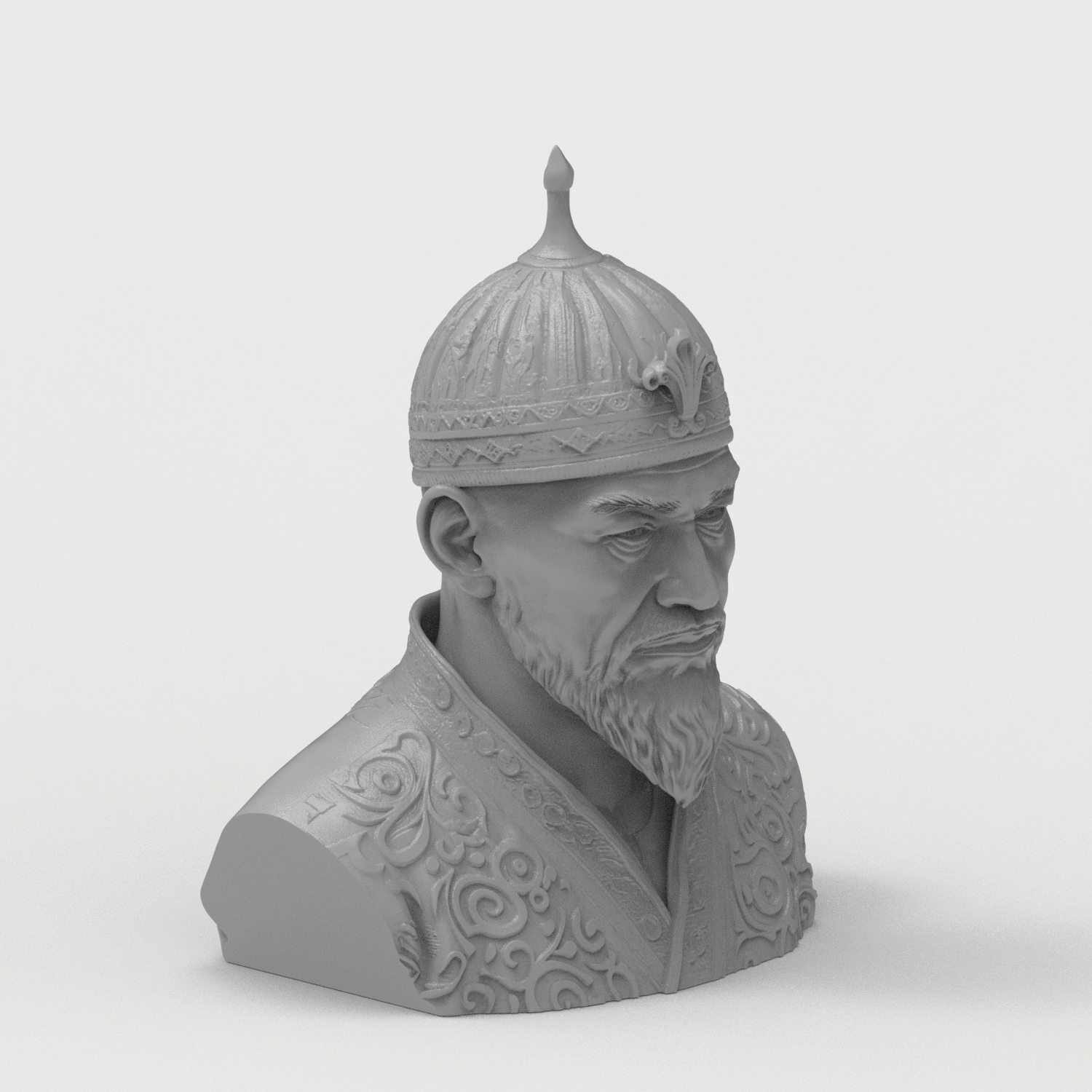 Amir Timur Tamerlane 3D Printable Bust 3D Model
