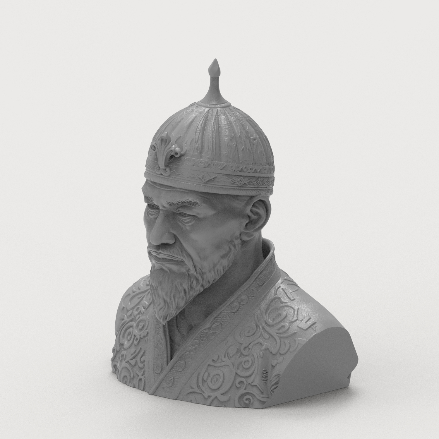 Amir Timur Tamerlane 3D Printable Bust 3D Model