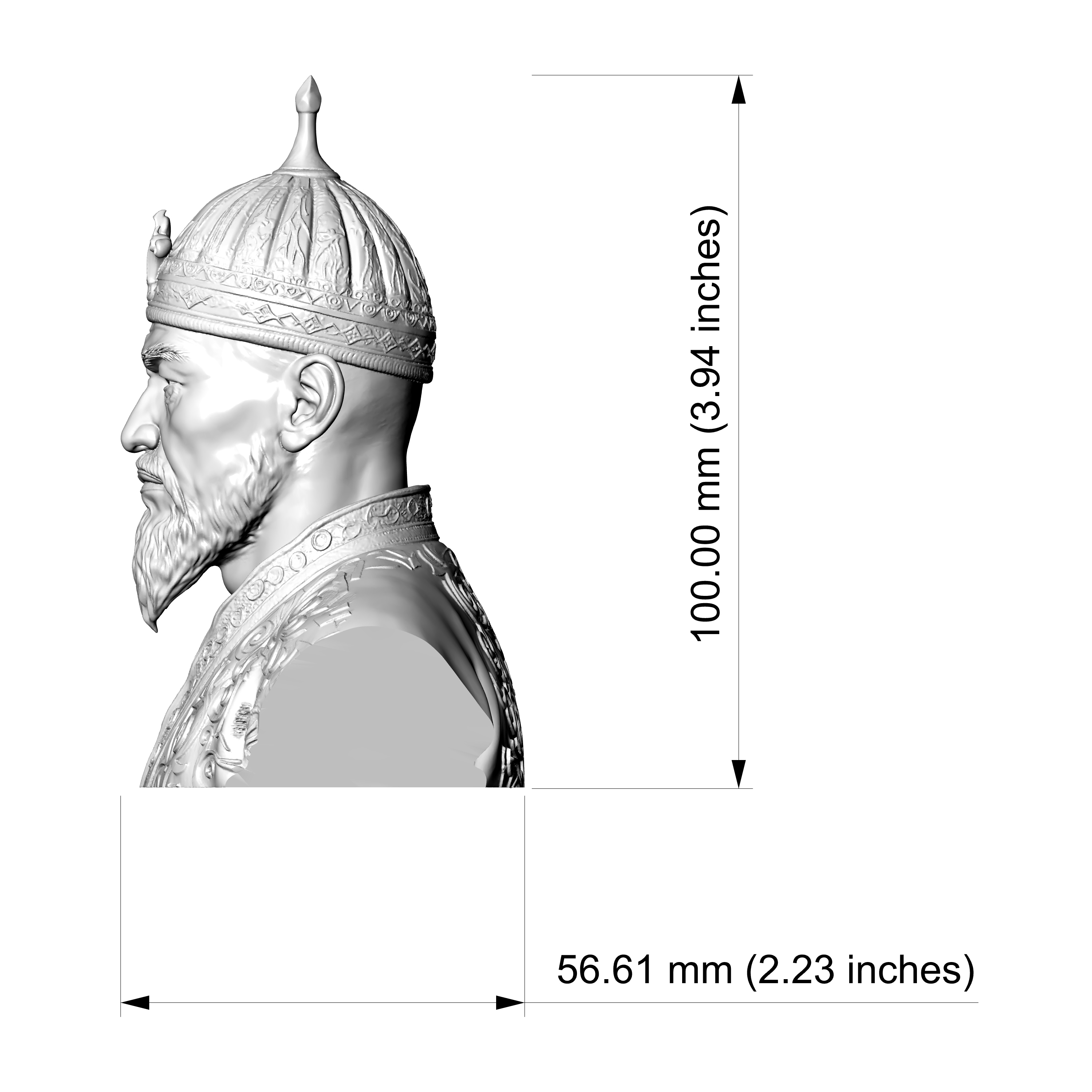 Amir Timur Tamerlane 3D Printable Bust 3D Model