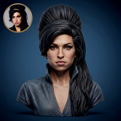 Amy Winehouse 3D Printable Bust