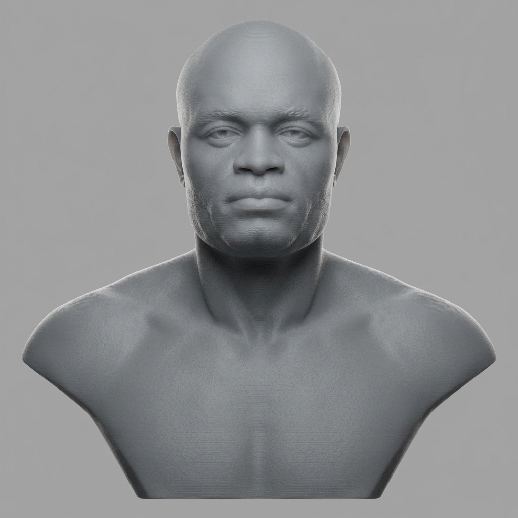 Anderson Silva UFC Fighter 3d Printable Bust 3D Model
