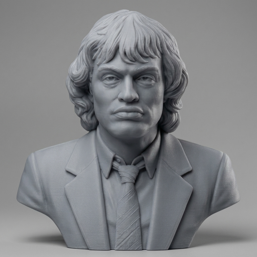 Angus Young 3D Printable Bust 3D Model