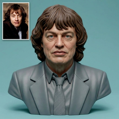 Angus Young 3D Printable Bust