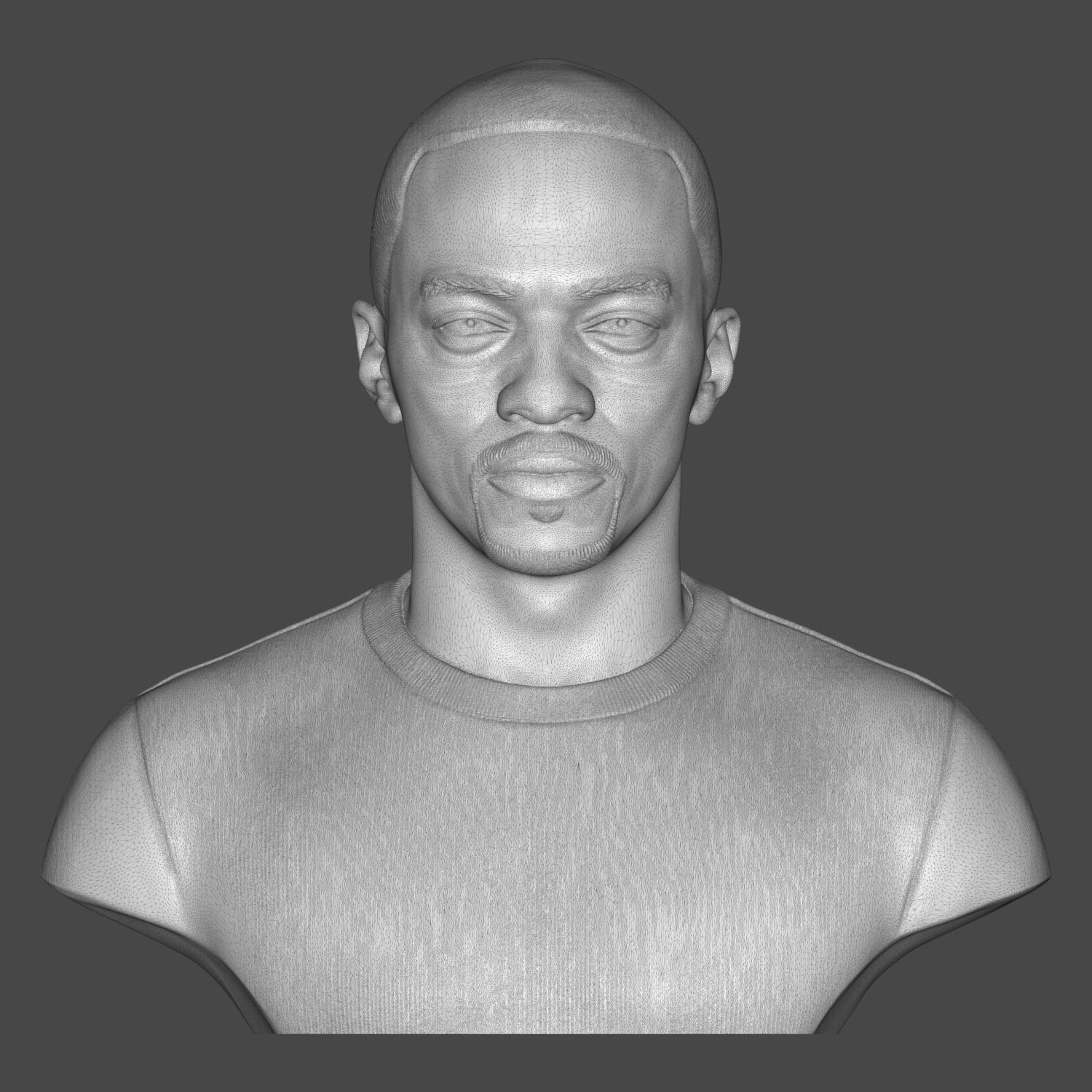Anthony Mackie 3D Printable Bust 3D Model