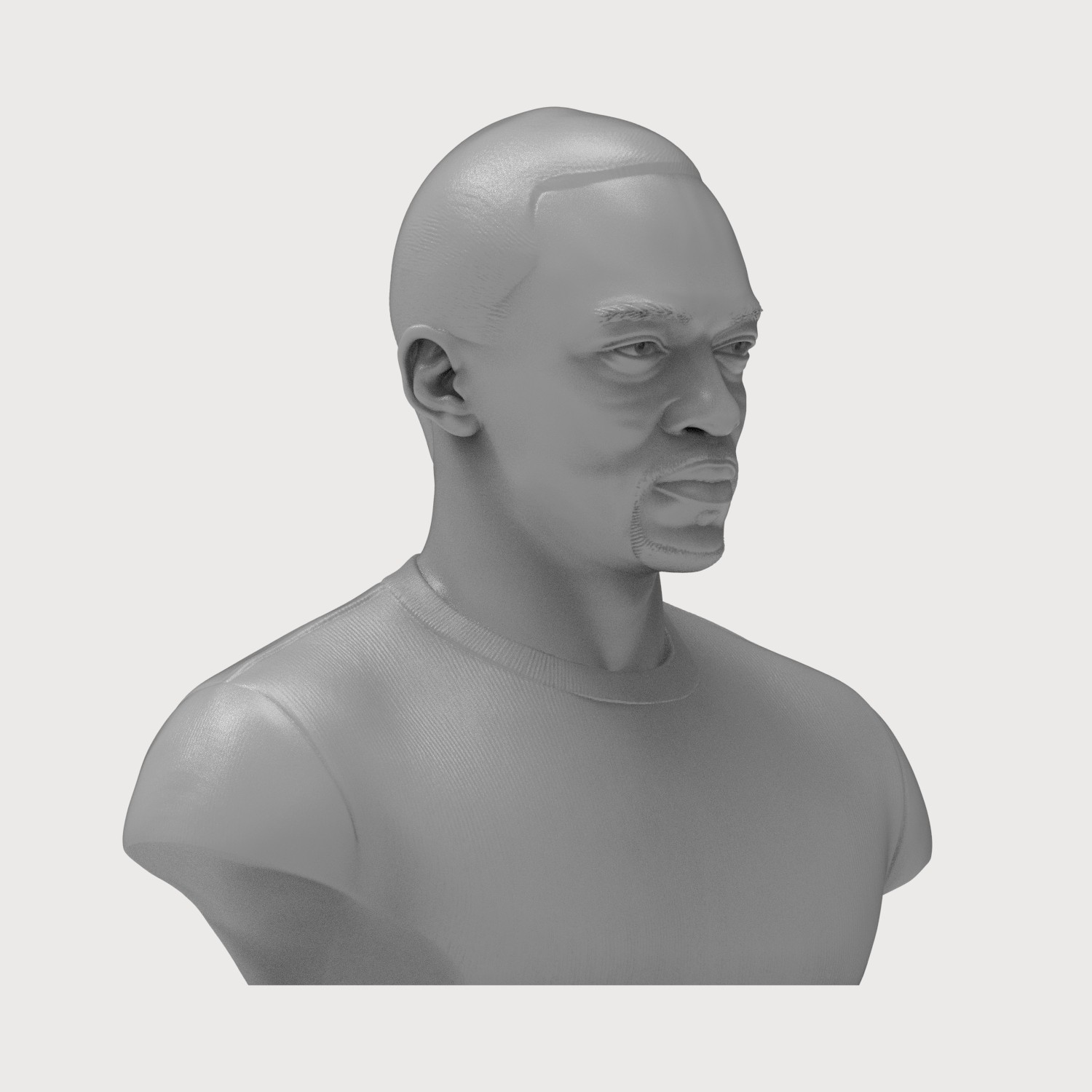 Anthony Mackie 3D Printable Bust 3D Model