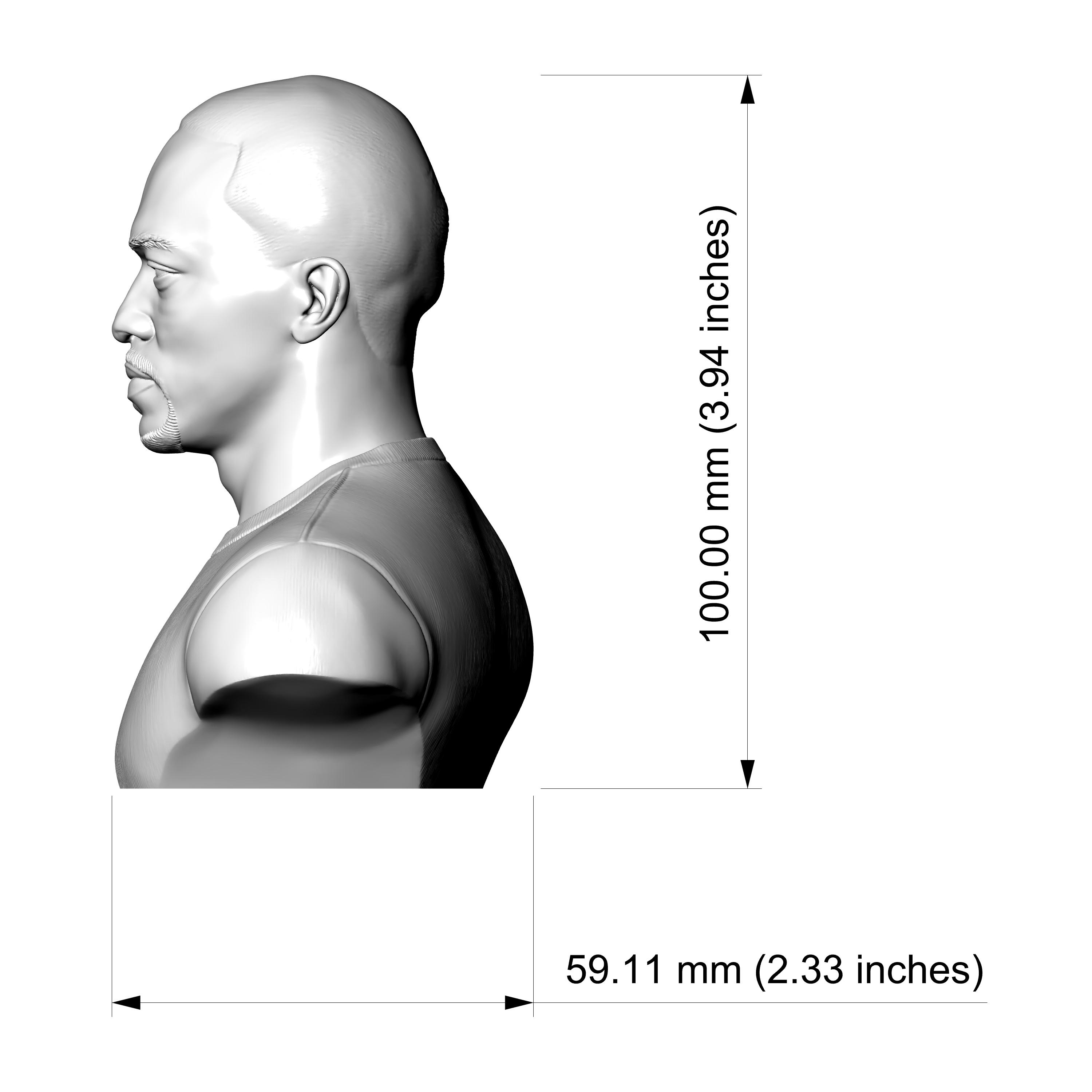 Anthony Mackie 3D Printable Bust 3D Model