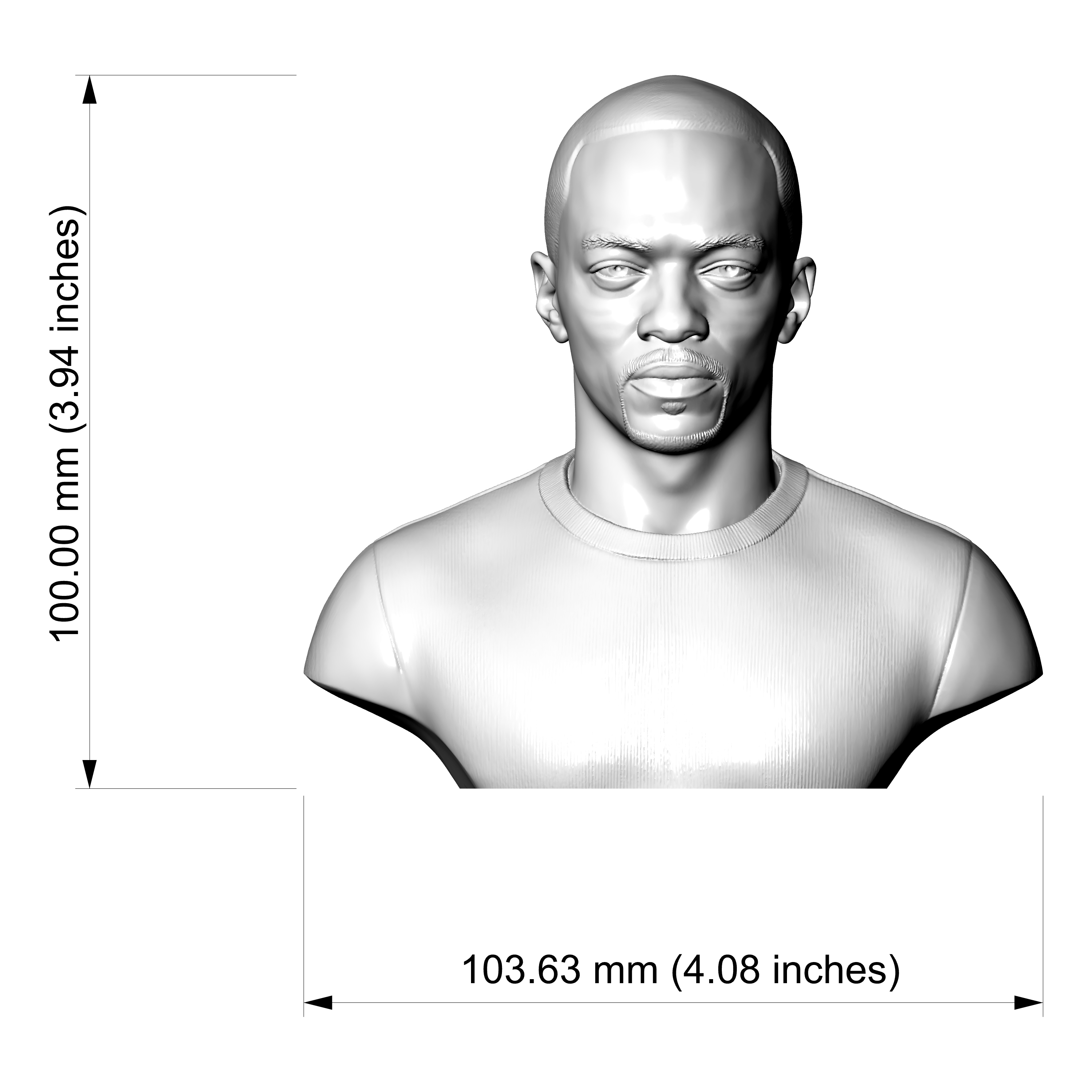 Anthony Mackie 3D Printable Bust 3D Model