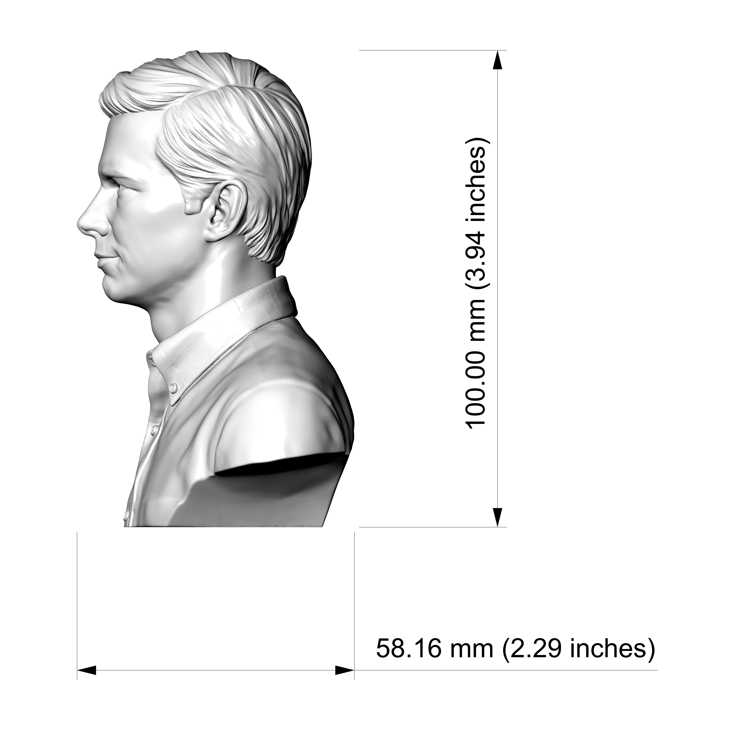 Anthony Perkins 3D Printable Bust 3D Model