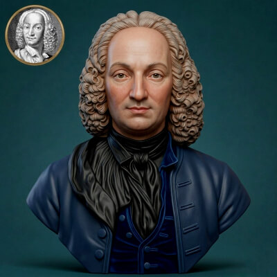 Antonio Vivaldi 3D Printable Bust
